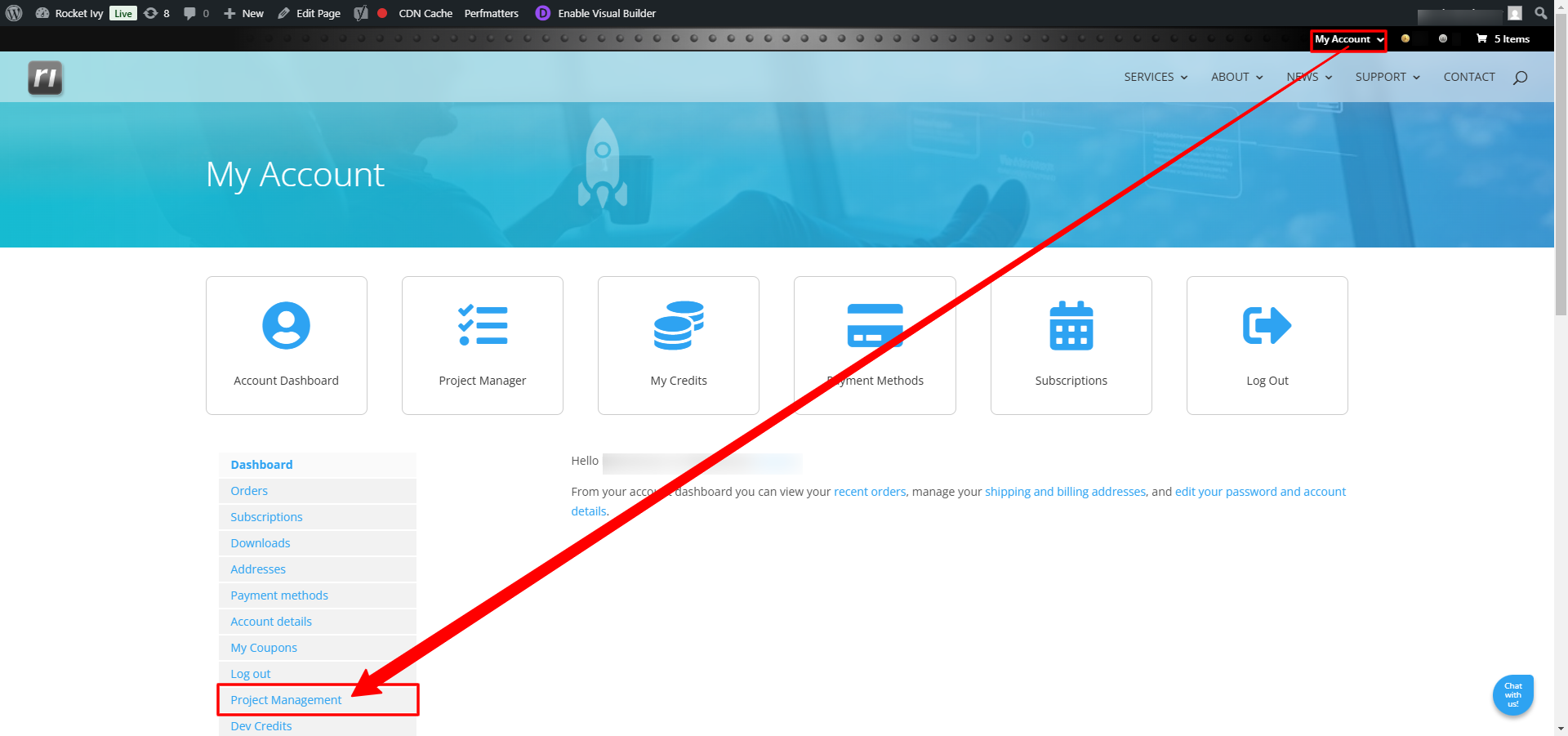 RocketIvy-MyAccount-PM