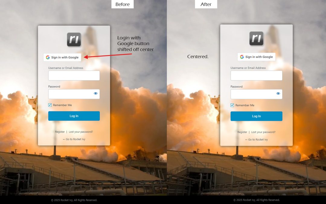 Quick Fix for Sign In With Google Off Center on WP Login Page